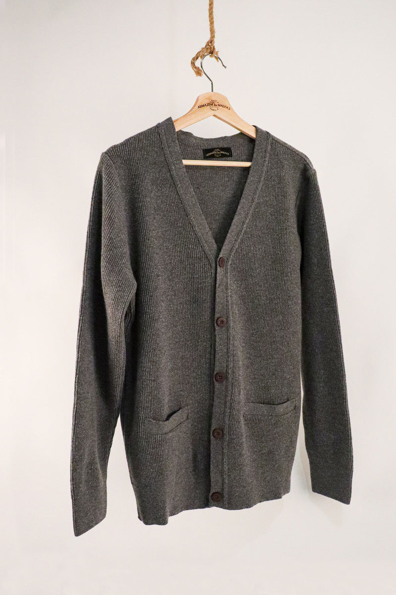 Lambswool Vintage Cardigan – Grey