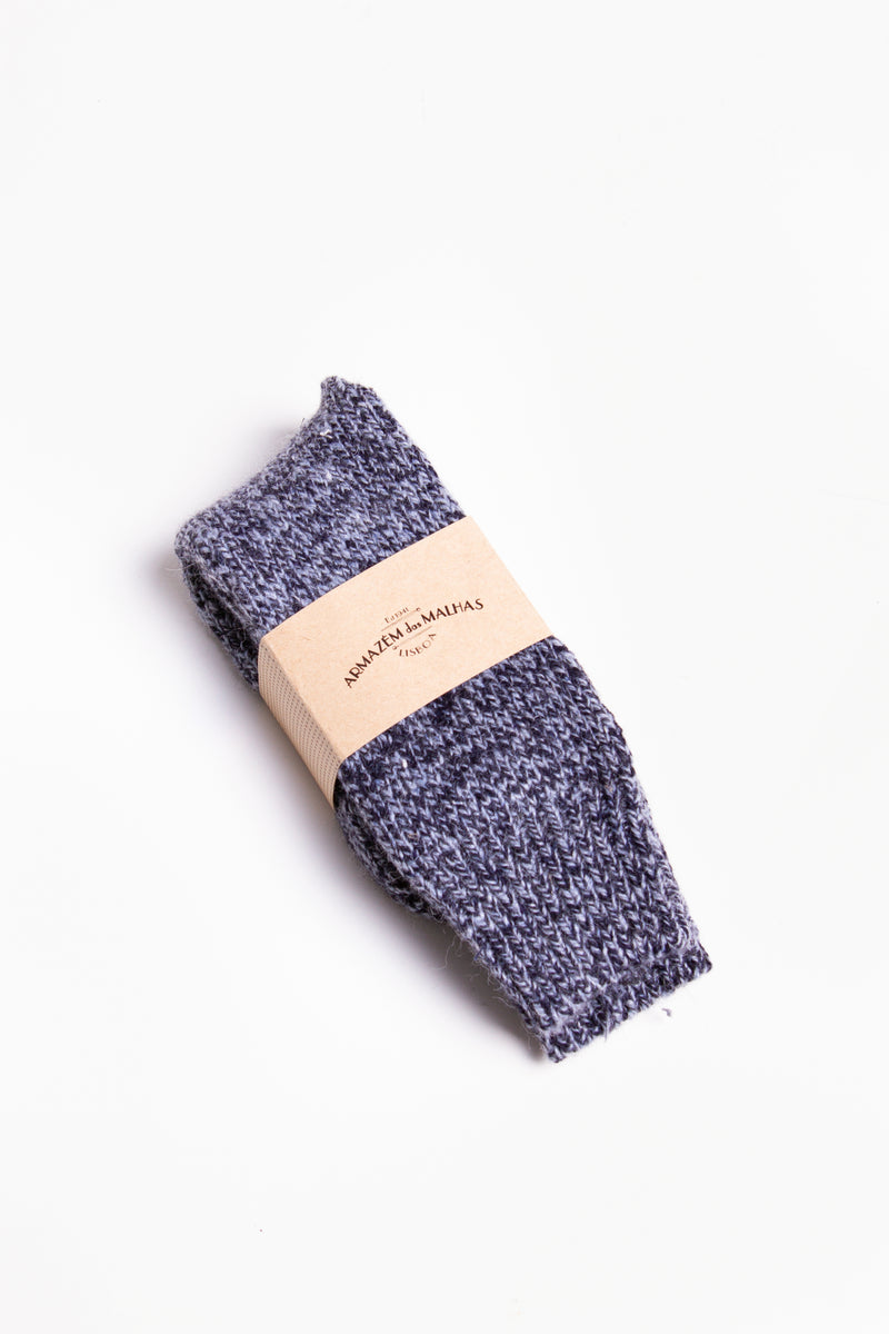 Marl-Knit Socks – Dark Blue