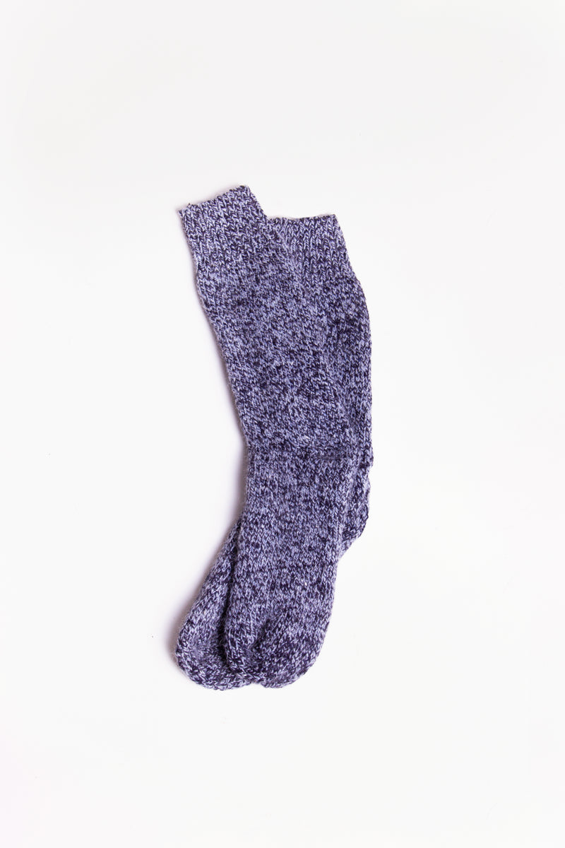 Marl-Knit Socks – Dark Blue