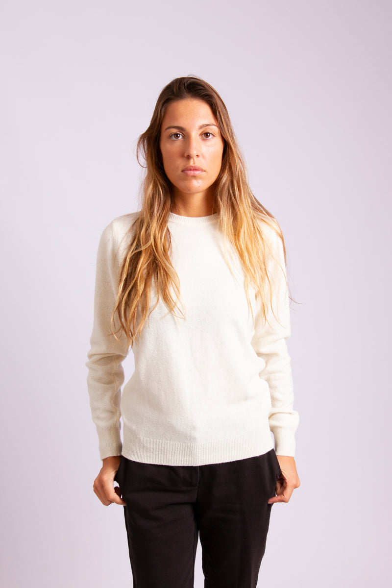 Lambswool Classic Sweater – White