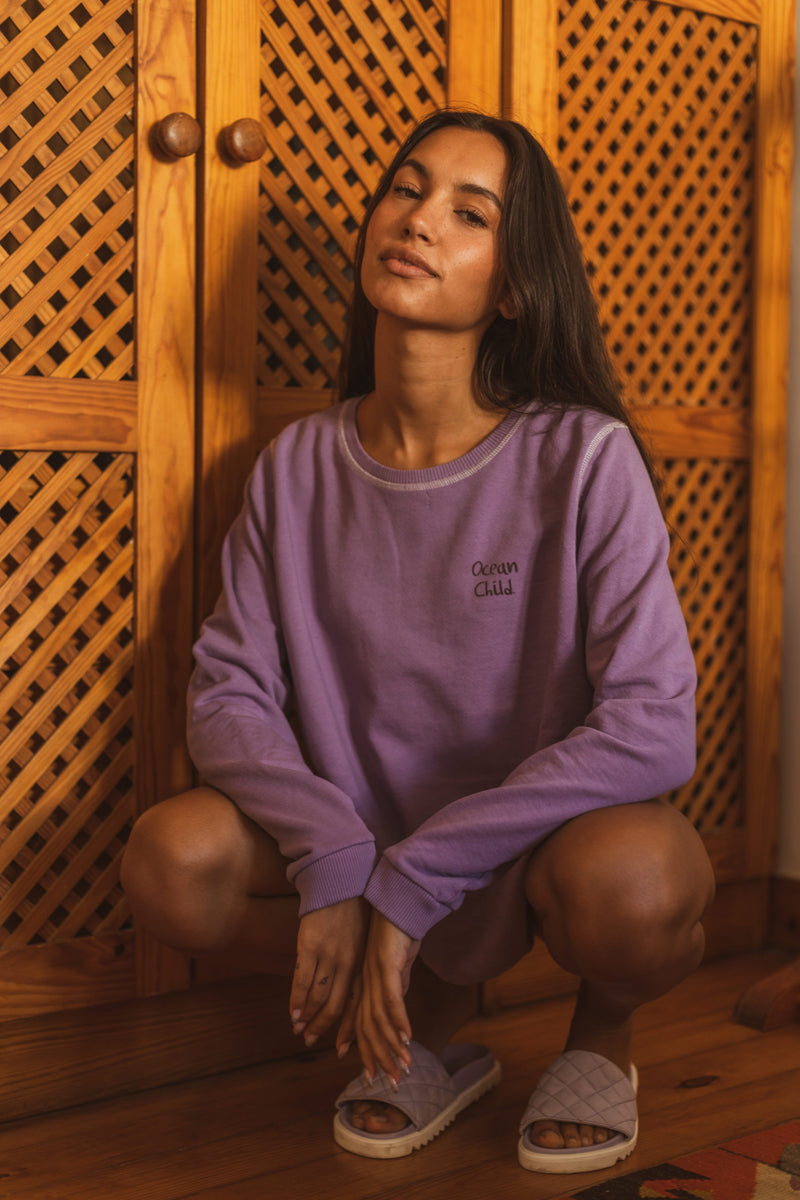 Feel Good Sweater Ocean Child Plain Purple