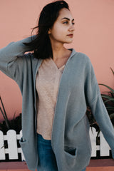 Knit Cardigan Without Buttons Grey