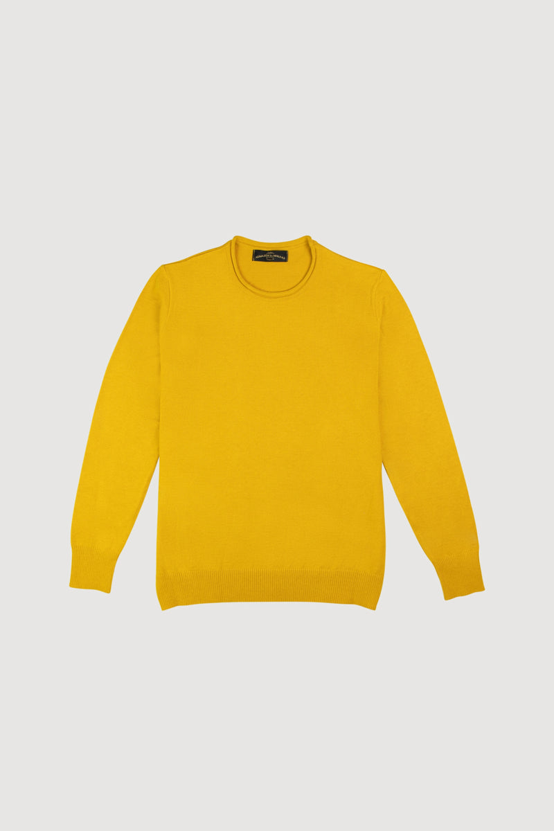 Knitted Sweater Round Neck Mustard