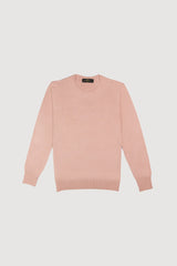 Knitted Sweater Round Neck Pink