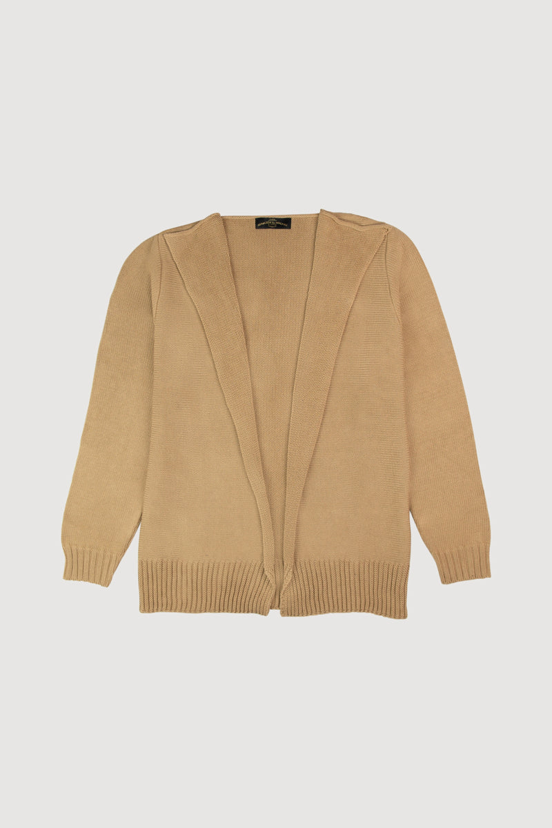 Knit Cardigan Without Buttons Light Brown