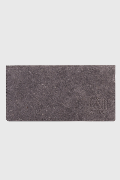 Coconut Leather Slim Wallet - Dark Grey