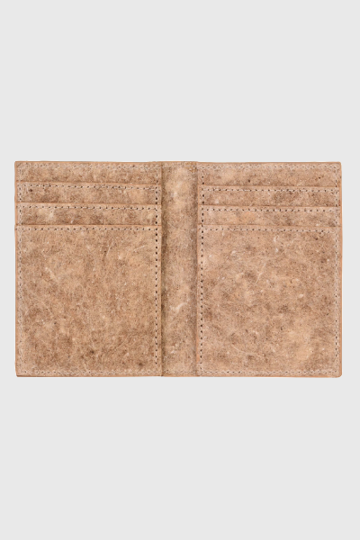 Coconut Leather BiFold Card Holder - Beige