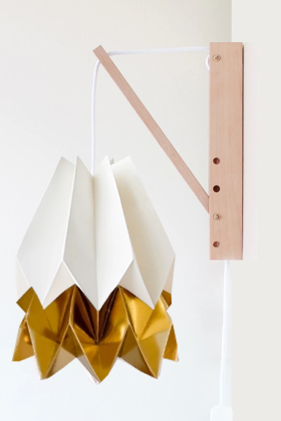 Orikomi Wall Lamp Polar White with Warm Gold Stripe
